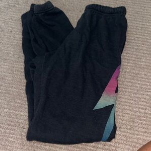 Aviator Black Joggers with Colorful Lightning Bolt